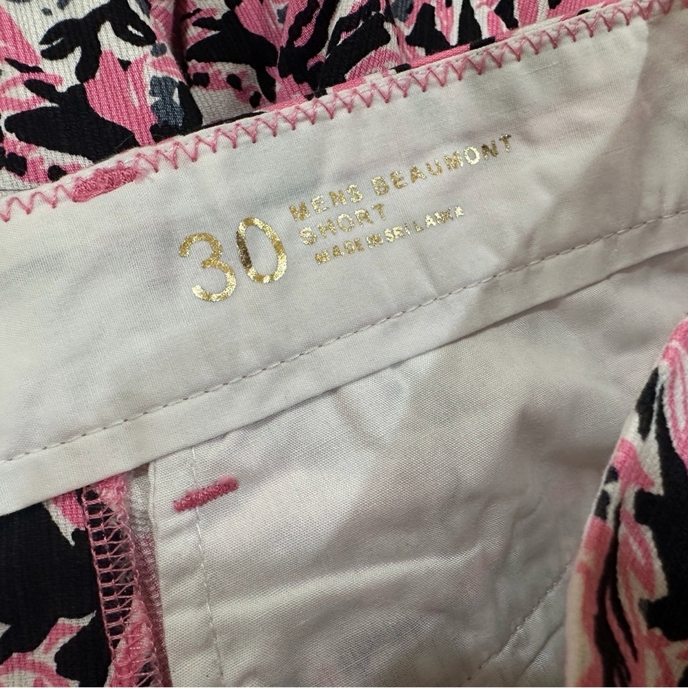Lilly Pulitzer Mans Beaumont Shorts Mens Size 30 Pink Black Cotton Pocket Beach - Picture 7 of 7